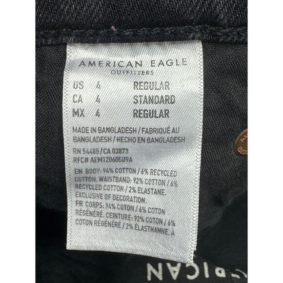 American Eagle Women's 90s Bootcut Distressed Black Denim Jeans - Size 4 (29x31) - Picture 6 of 6
